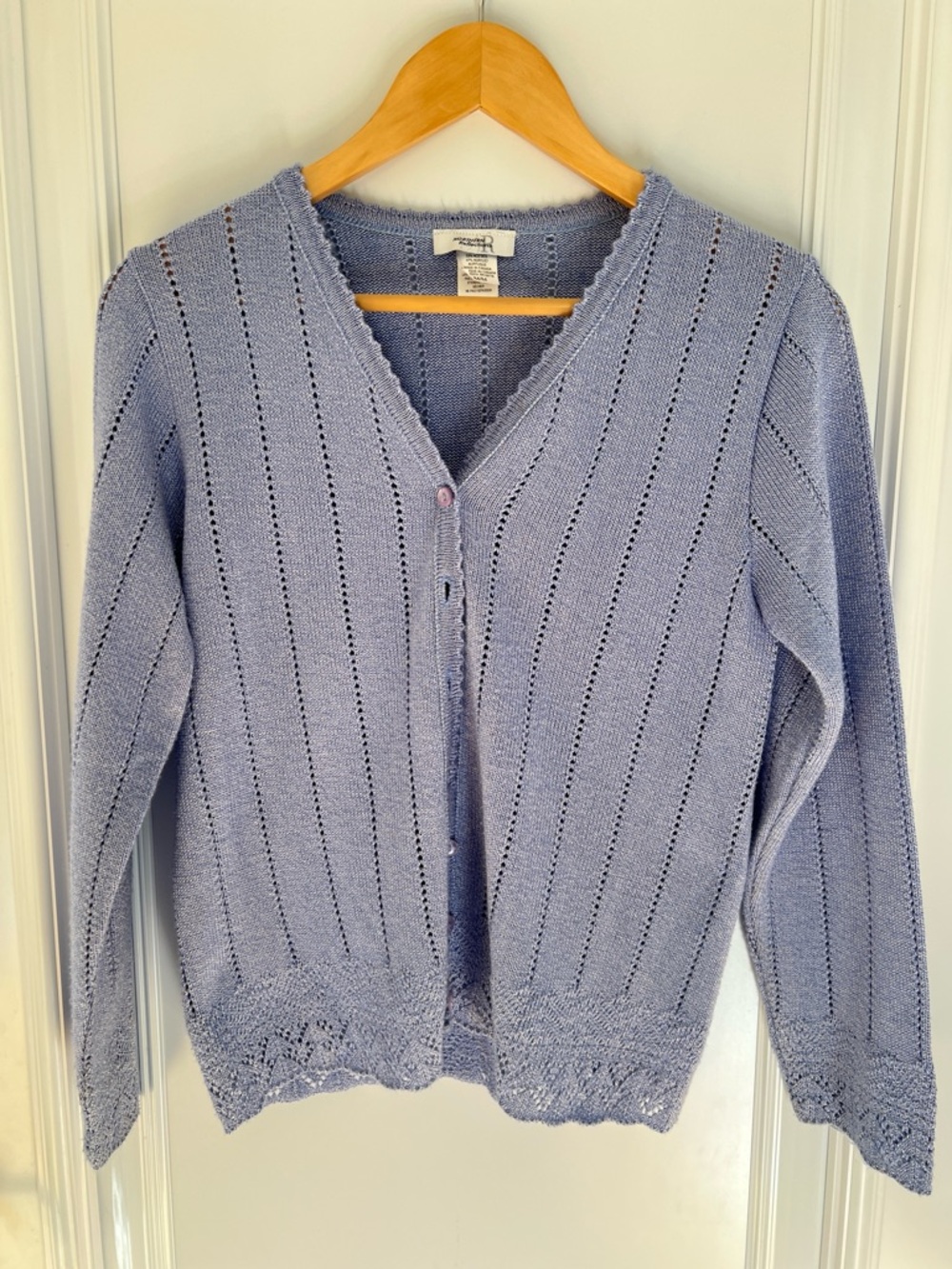 Northern Reflections Light Blue V‑Neck Openwork Cardigan